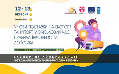 12 і 13 вересня 2023 року вебінари, присвячені правилам зовнішньоекономічної діяльності.