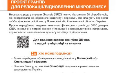 Добрі новини для підприємців, що переїжджають або відновлюють свою діяльність у Волинській області!